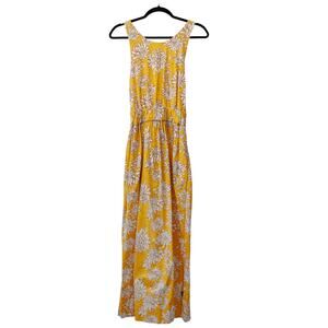 ME+EM Yellow Floral Midi Dress